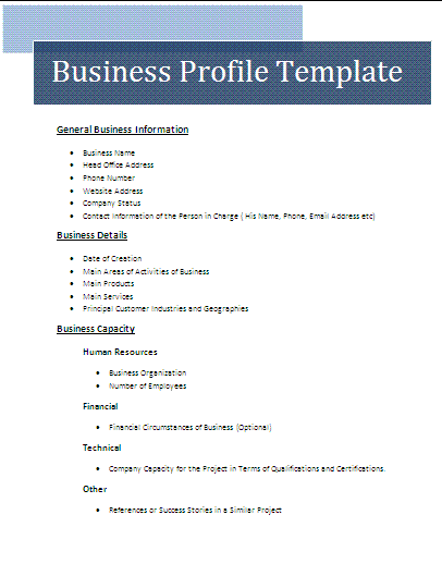 Simple Business Profile Template