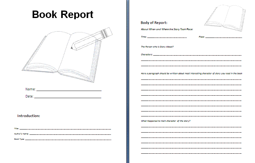 Book report layout kids