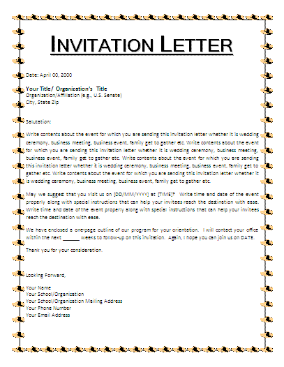 Example Letter Of Invitation For Guest Speaker Top Form Templates
