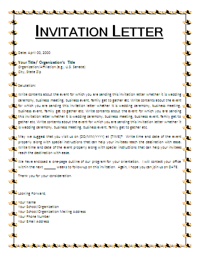 Pics Photos - Invitation Letter For