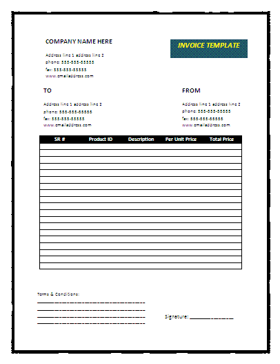 Free invoice template