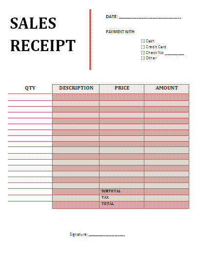 Sales Receipt Template | 16+ Free Printable Word, Excel & PDF Samples, Formats