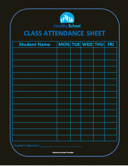 School Attendance Sheet Template