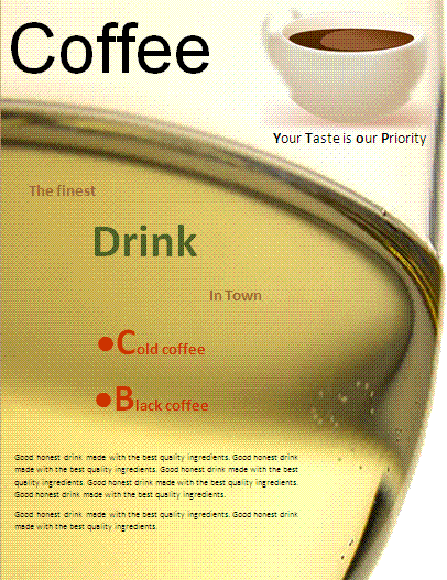 Coffee advertising flyer template