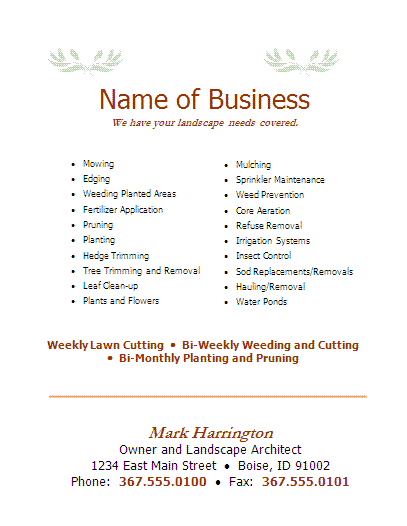 Tear off flyer template
