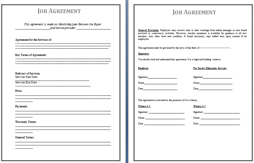 Job Contract template