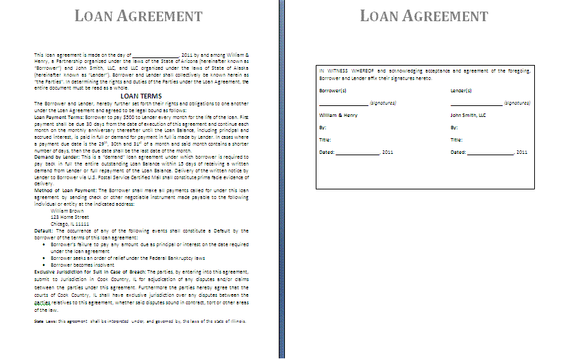 Loan Agreement template
