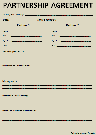 Partnership Agreement template