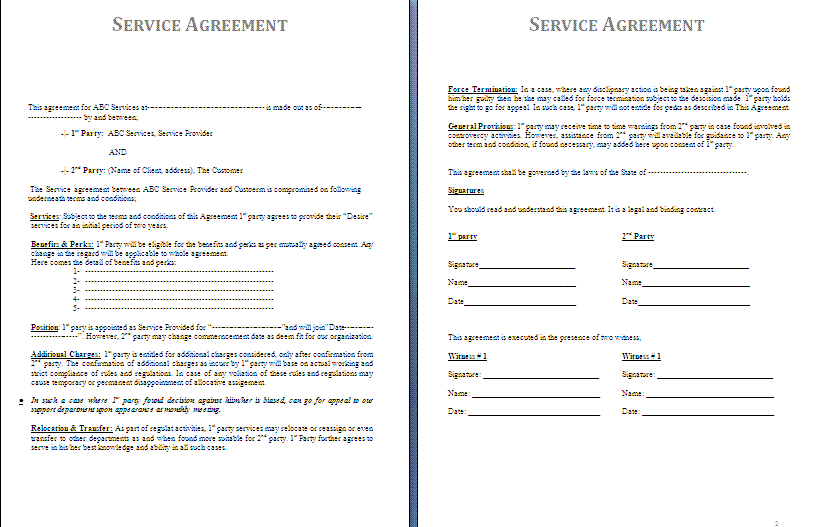 Service Agreement template