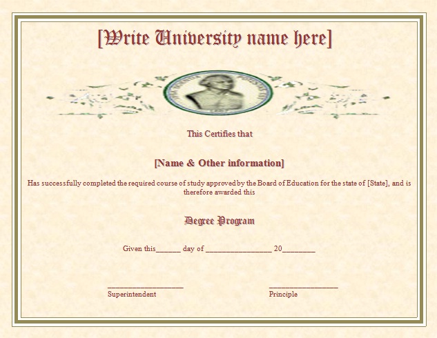 Degree Certificate template