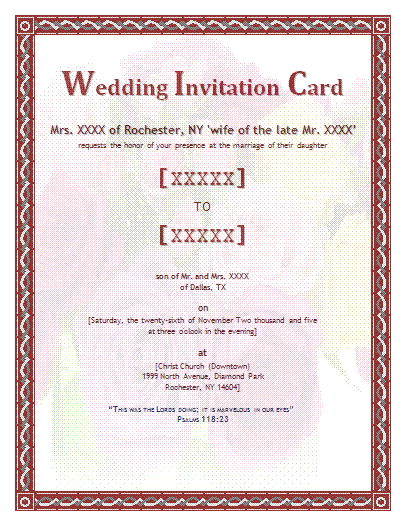 wedding invitation card template