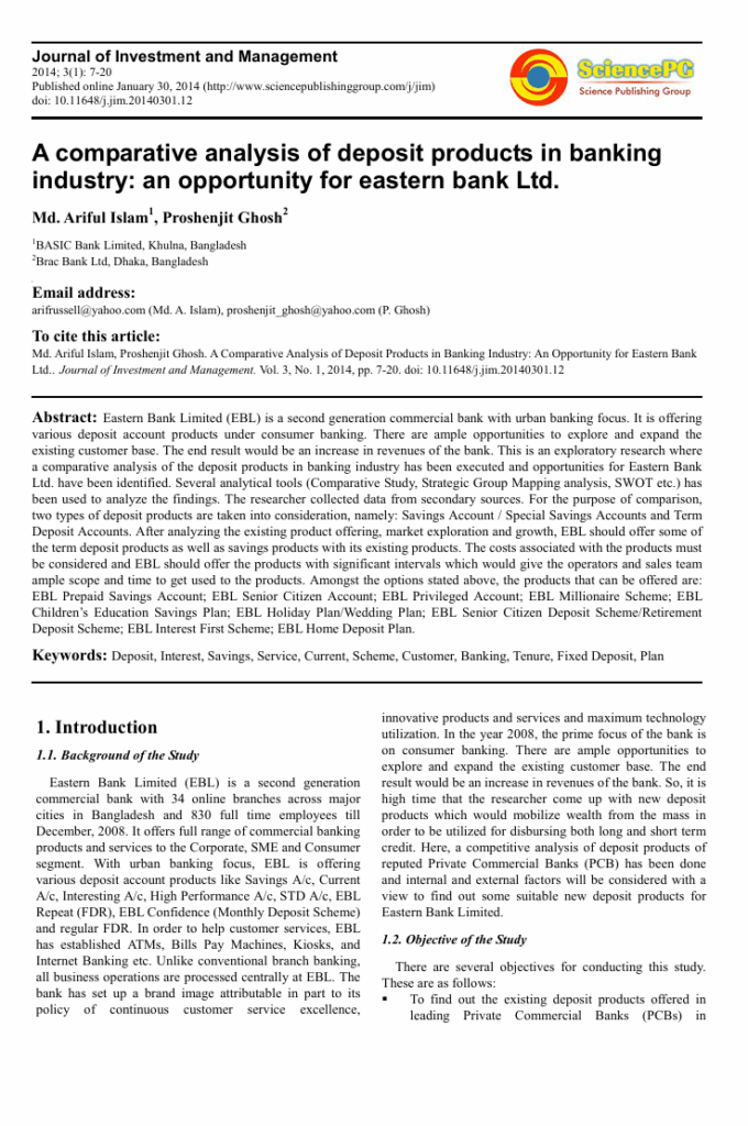 Financial Product Analysis Template