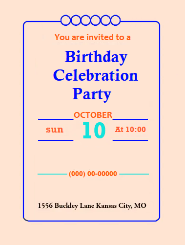 Free Birthday Celebration Invitation Template