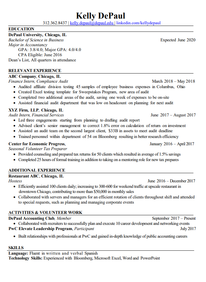 Free Accounting Job Resume Template